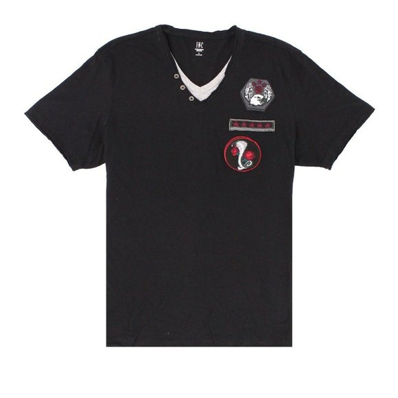 I-N-C Mens Black Layered Graphic T-Shirt Size 2XL - Picture 3 of 7